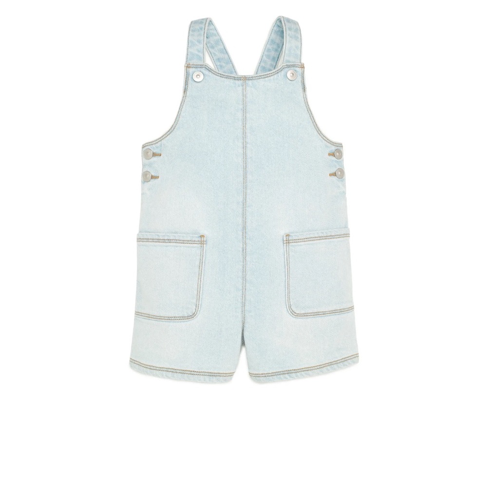 NWT Girls Denim Shortalls overall Jean shorts size -5T